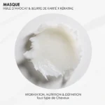 Texture du masque cheveux bouclés huile d’avocat RoseBaie