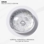 Texture du sérum Cristal Kératine et huile de coco