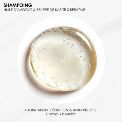 Texture du shampoing cheveux bouclés huile d’avocat RoseBaie