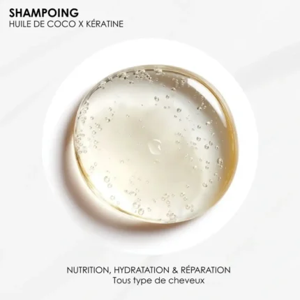 Texture du shampoing Kératine x Coco RoseBaie moussant doux