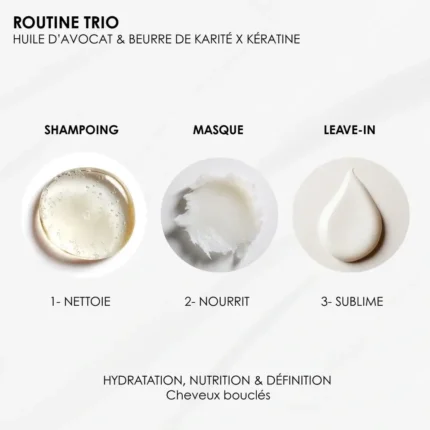 Texture trio Huile d’Avocat pour cheveux nourrissants