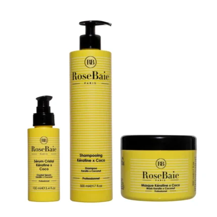 Trio Coco RoseBaie shampoing masque sérum soin capillaire naturel